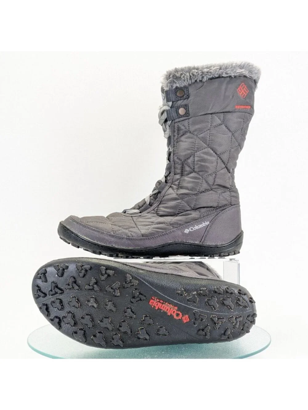 Columbia Womens Size 8 Minx II Mid Gray Insulated Snow Boots Winter BL1585-051